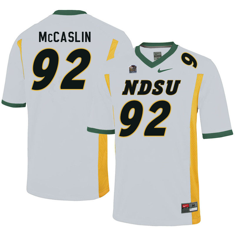 Men #92 Kelton McCaslin North Dakota State Bison College Football Jerseys Sale-White
